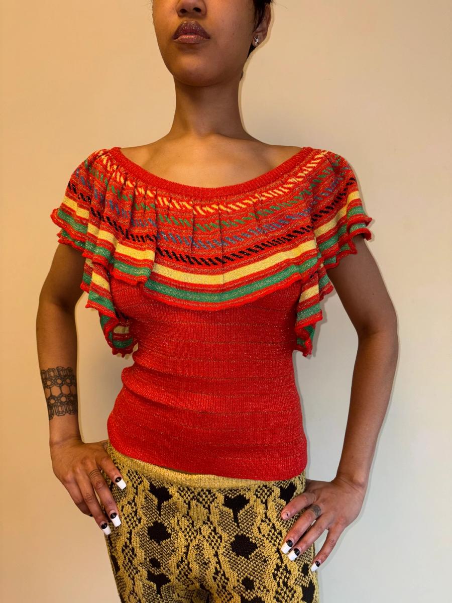 80s Kenzo Red Lurex Top product image