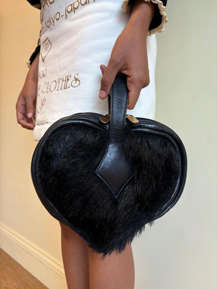 1993 Vivienne Westwood Black Heart Fur Mini Bag product image