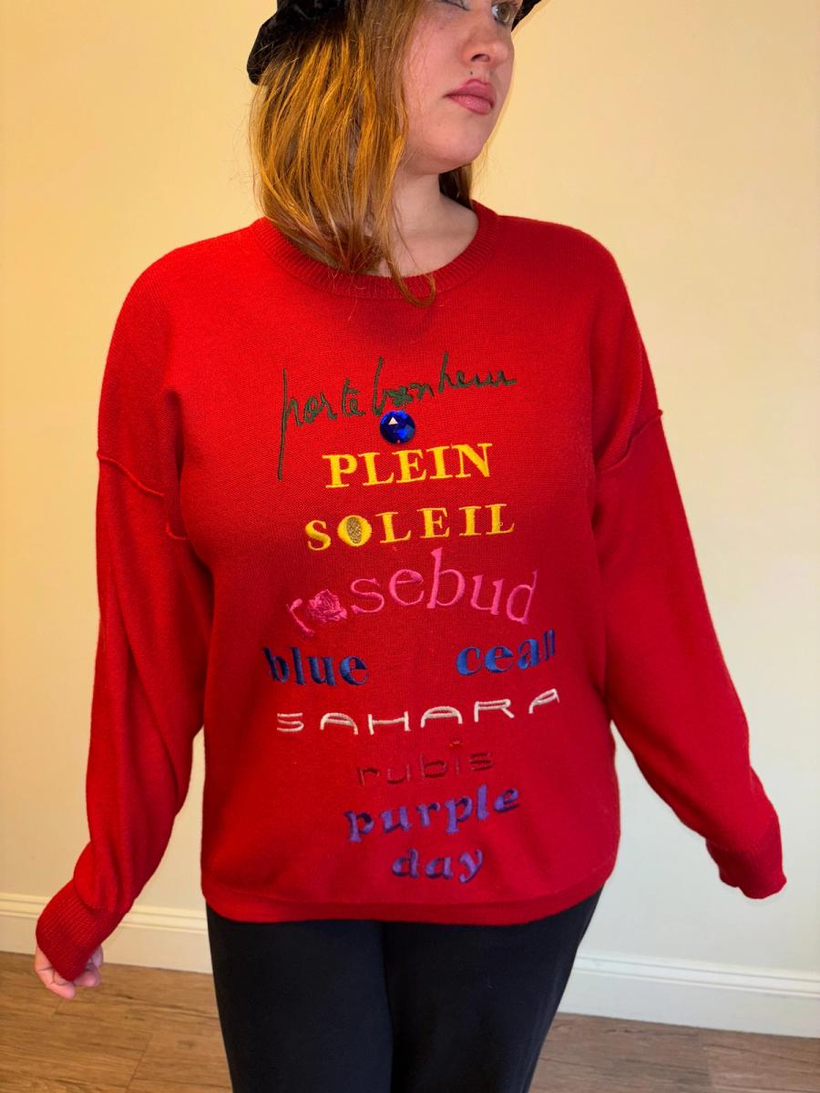 80s Sonia Rykiel Poetic Color Sweater product image