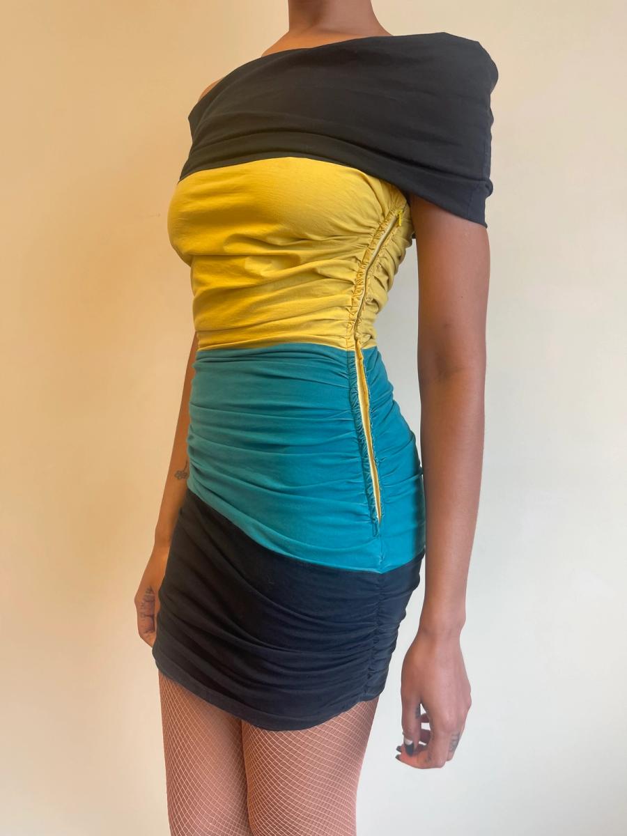 80s Victorio & Lucchino Tri-Color Dress product image