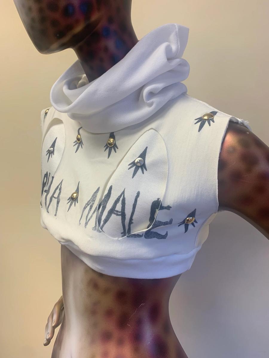 Alpha Male Silk Knit Studded Top With Cowl Neck product image