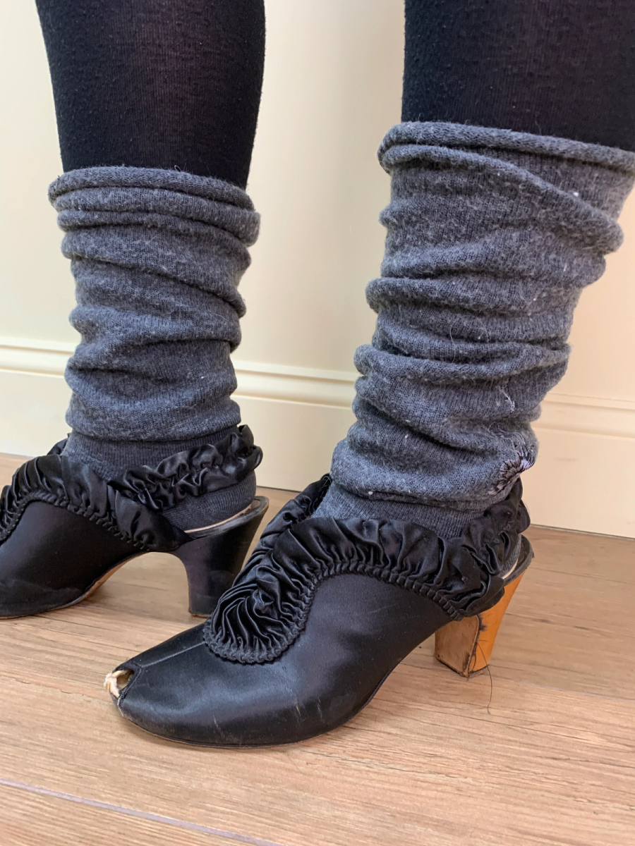 1940s Daniel Green Black Satin Shoes product image