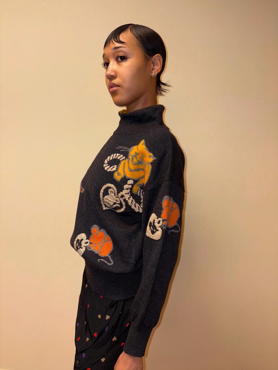 80s Escada Cat and Mouse Sweater product image