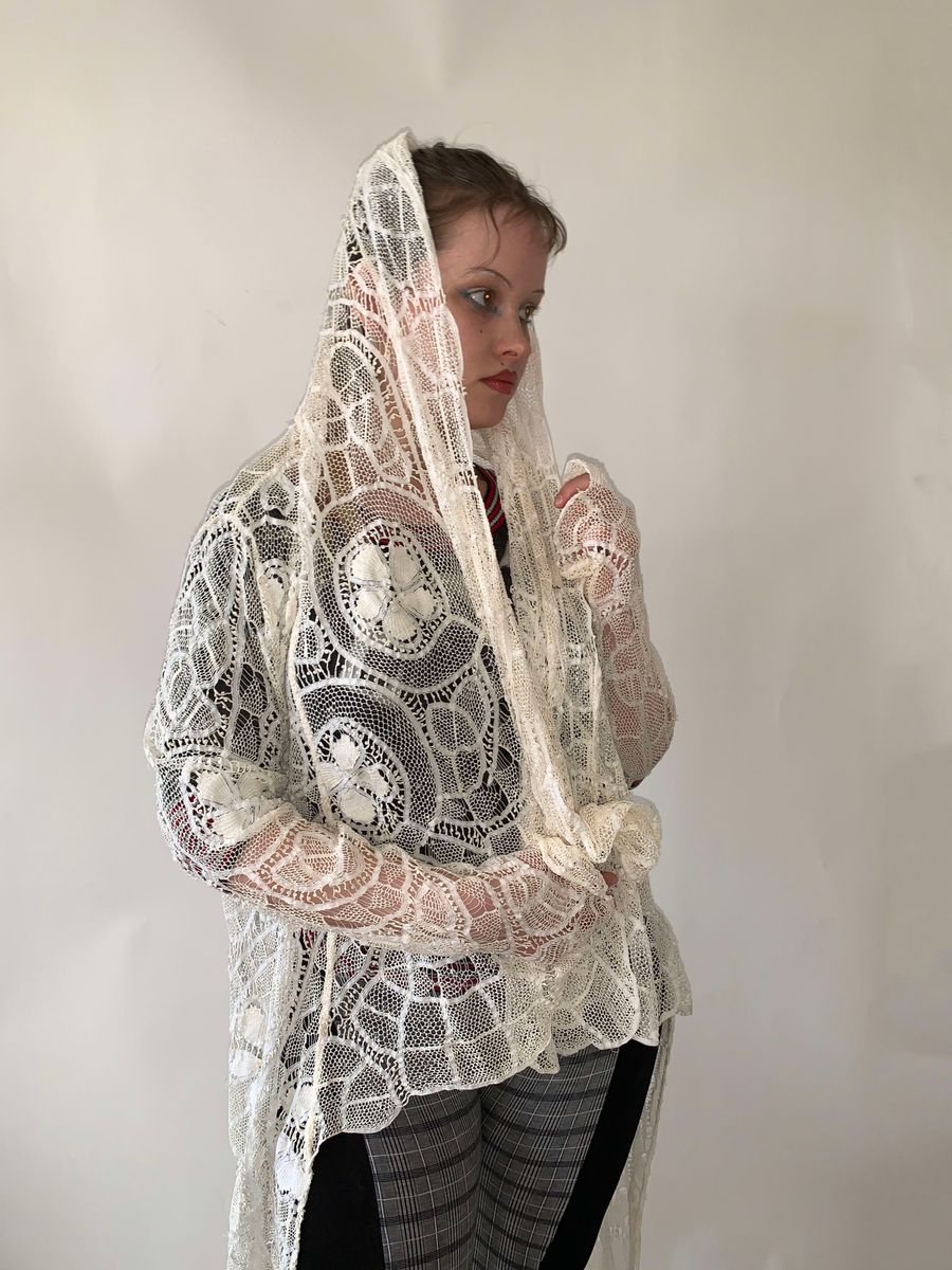 Norma Kamali 80s Tape Lace Lace Duster product image