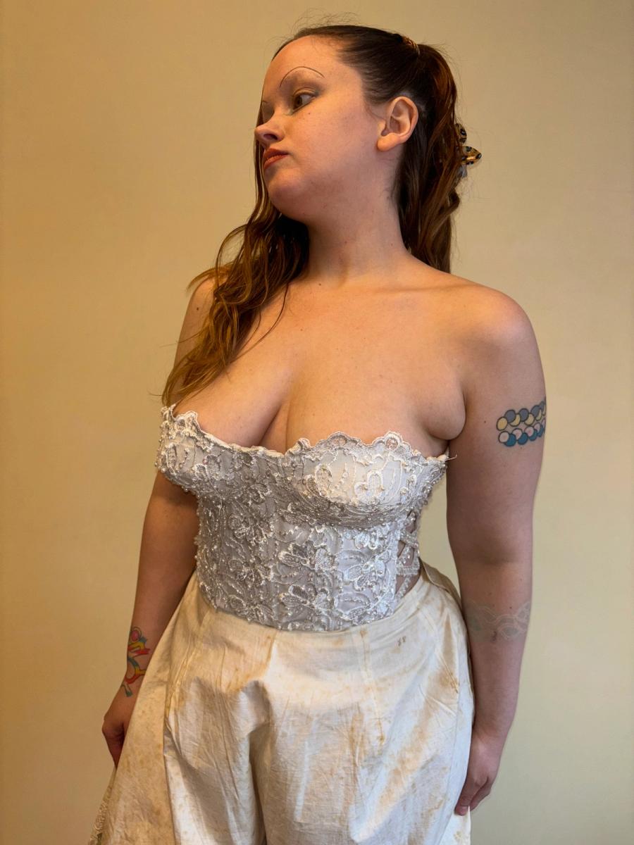 80s Italian Bridal Bustier  product image