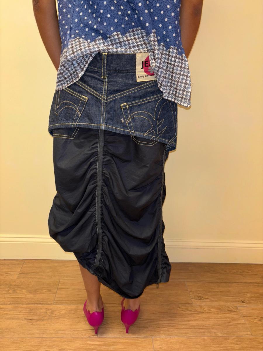 Michiko Koshino Denim and Ruched Skirt product image