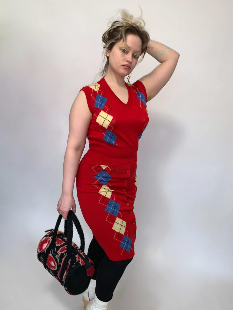 1980s Vivienne Westwood Argyle Knit Set product image