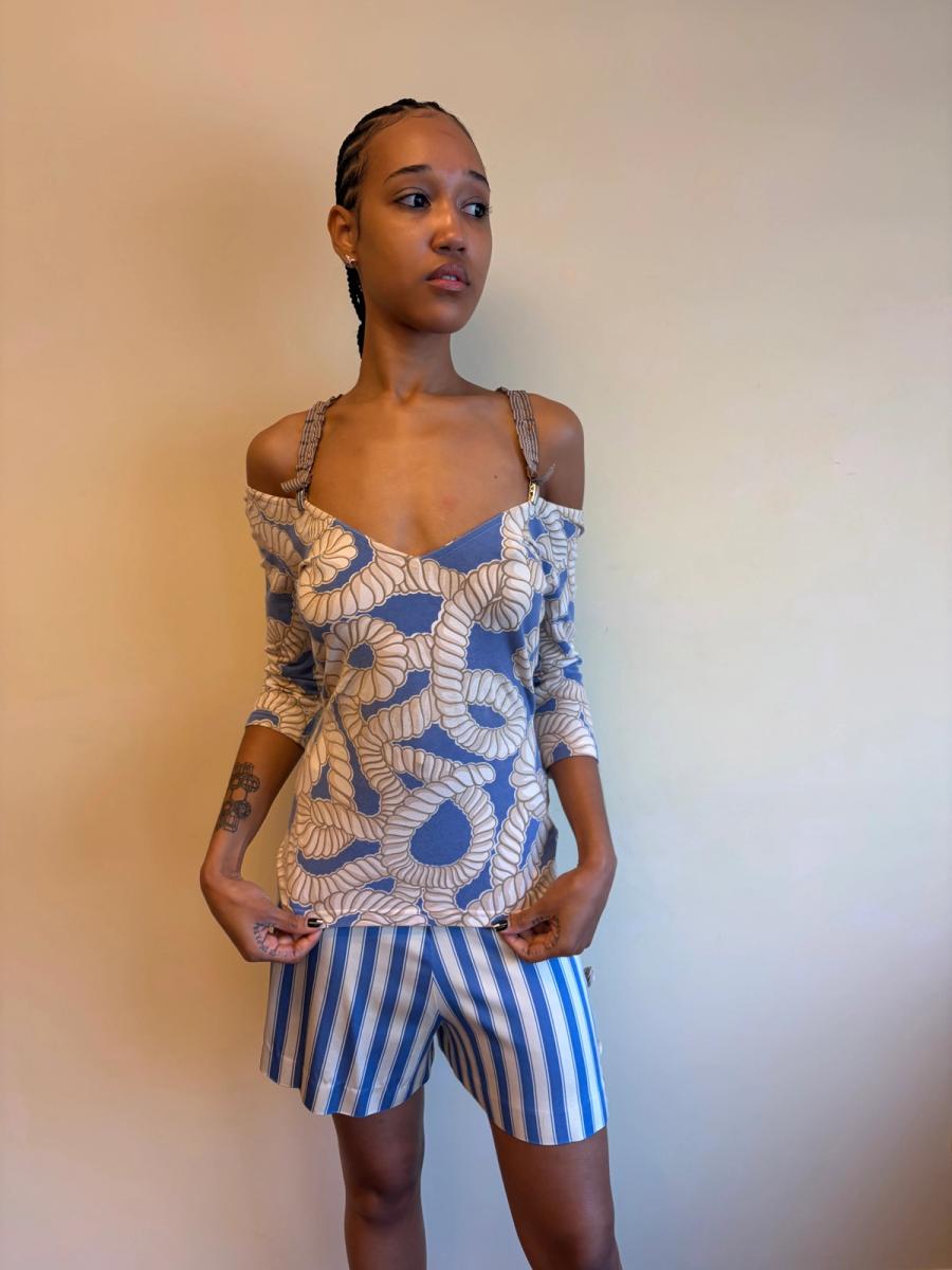 1980s Chantal Thomass Rope & Sailor Suspenders Set product image