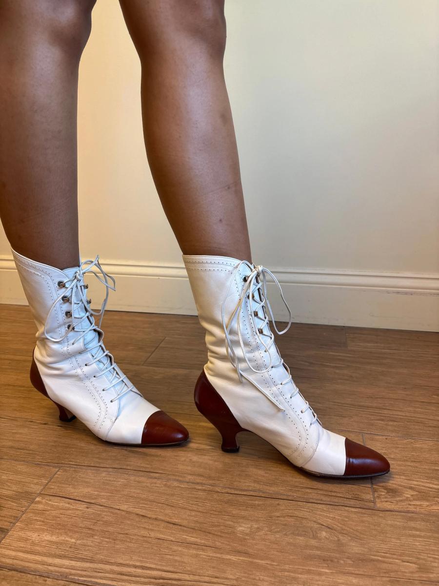 80s Norma Kamali Leather Boots product image