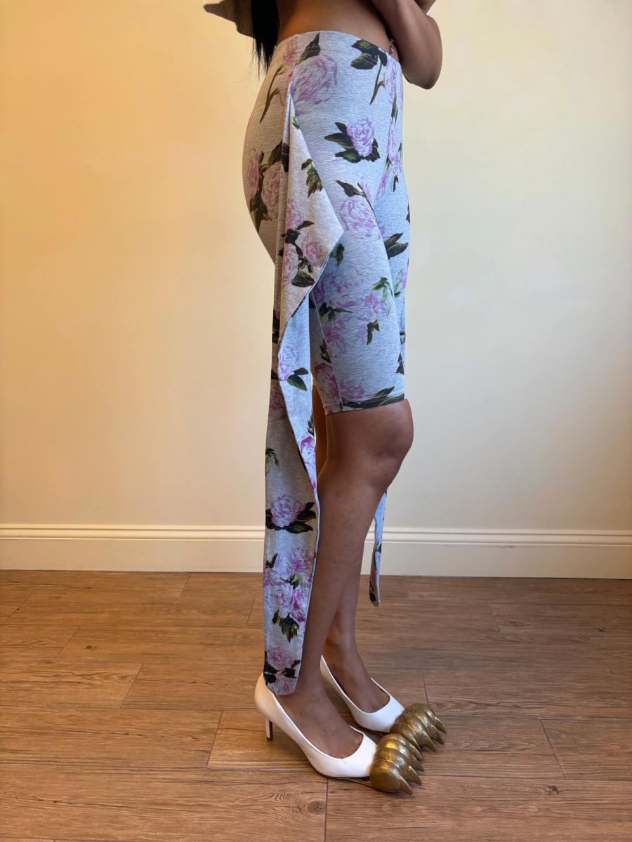 Jeremy Scott Rose Print Wrap Bike Shorts product image