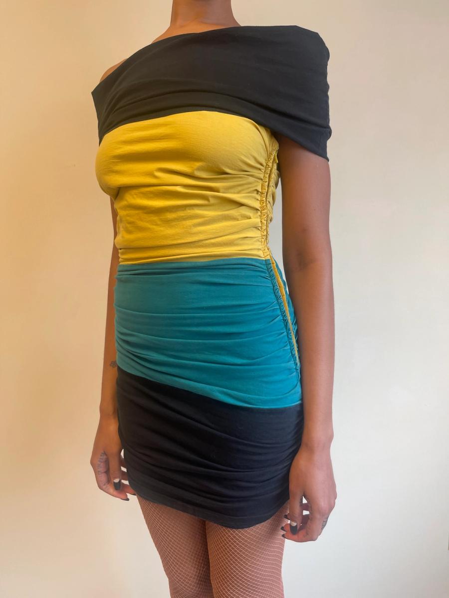 80s Victorio & Lucchino Tri-Color Dress product image