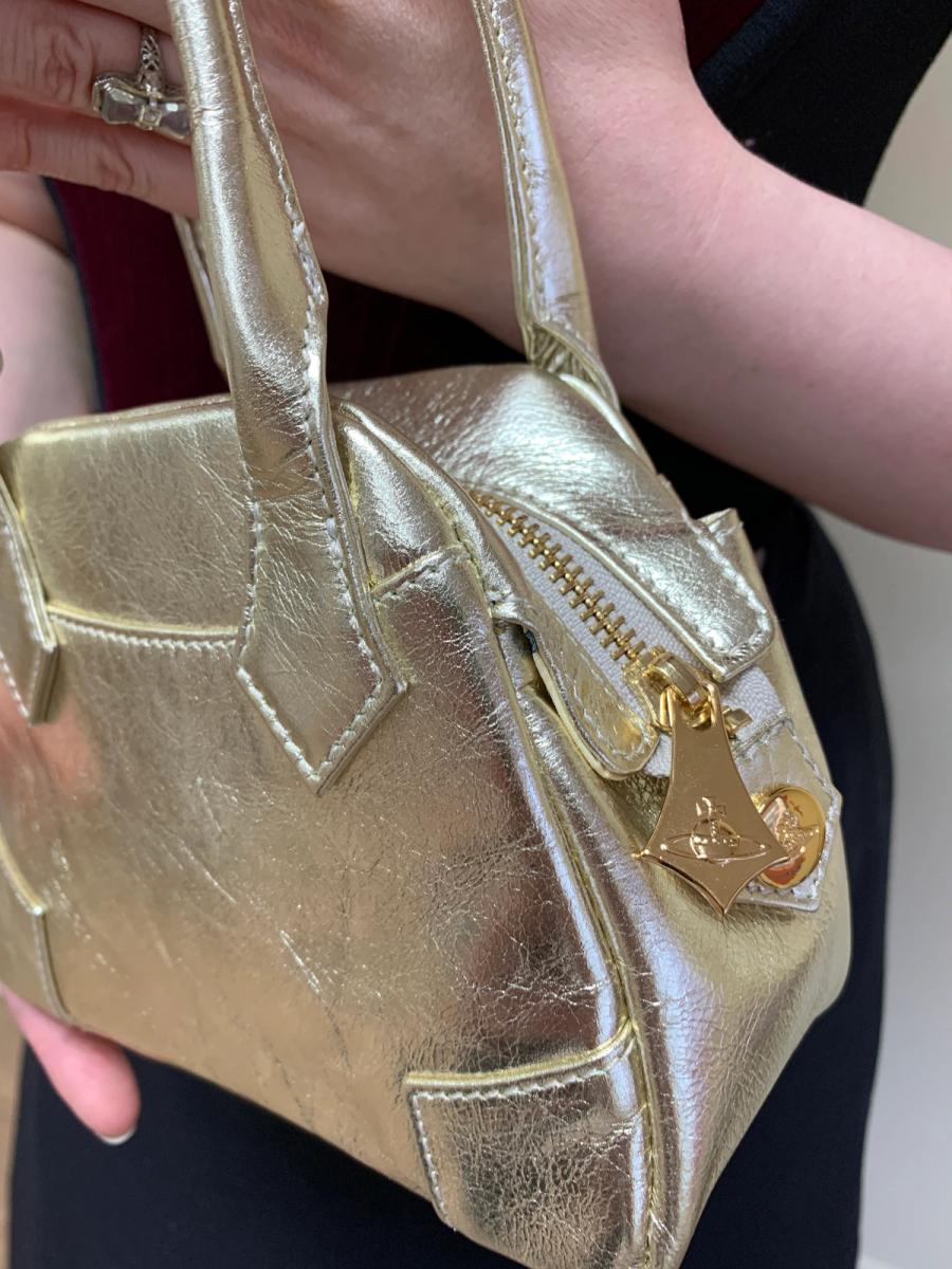 Vivienne Westwood Gold Leather Mini Purse Orb Lining product image