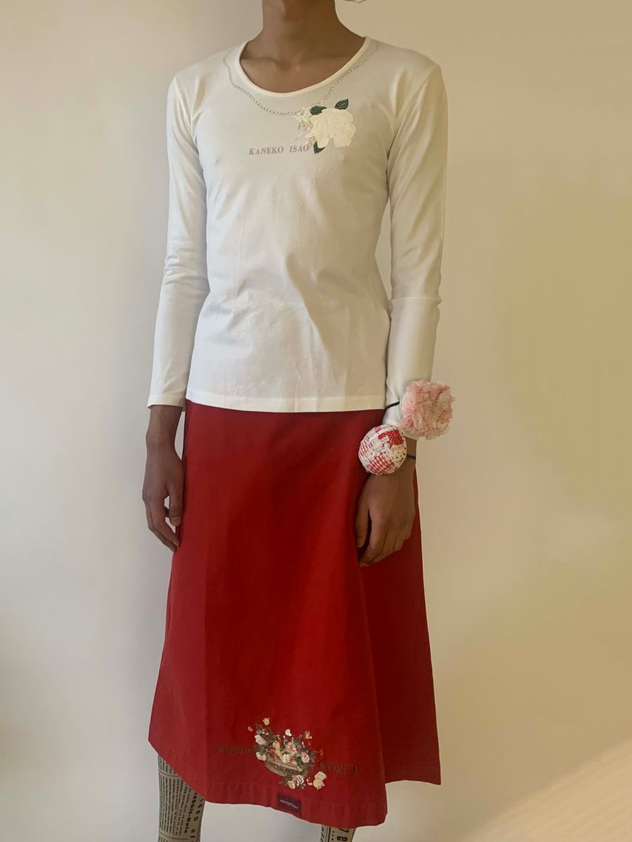 Wonderful World by Kaneko Isao Apron Skirt with Rich Embroidered Basket product image
