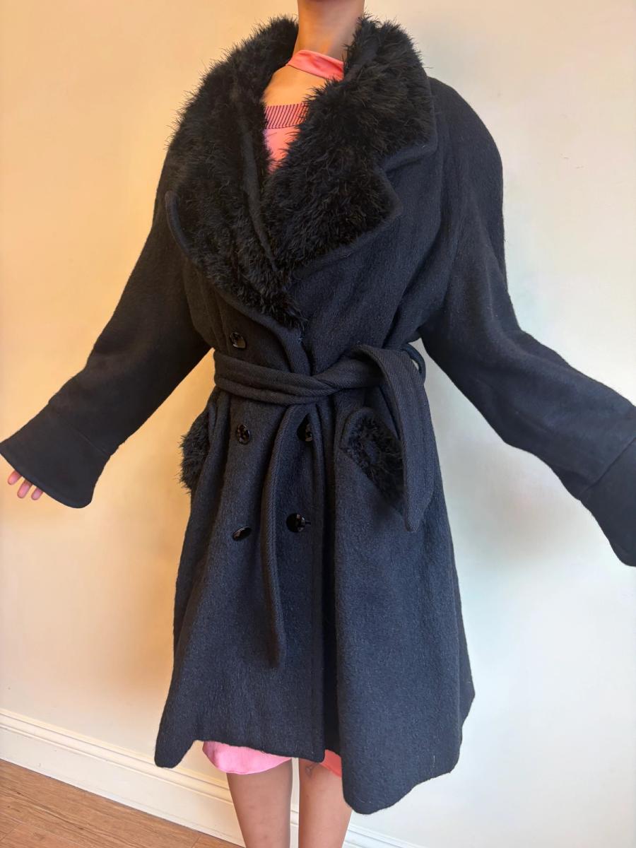 Vintage Chantal Thomass Mohair and Marabou Trench Coat product image