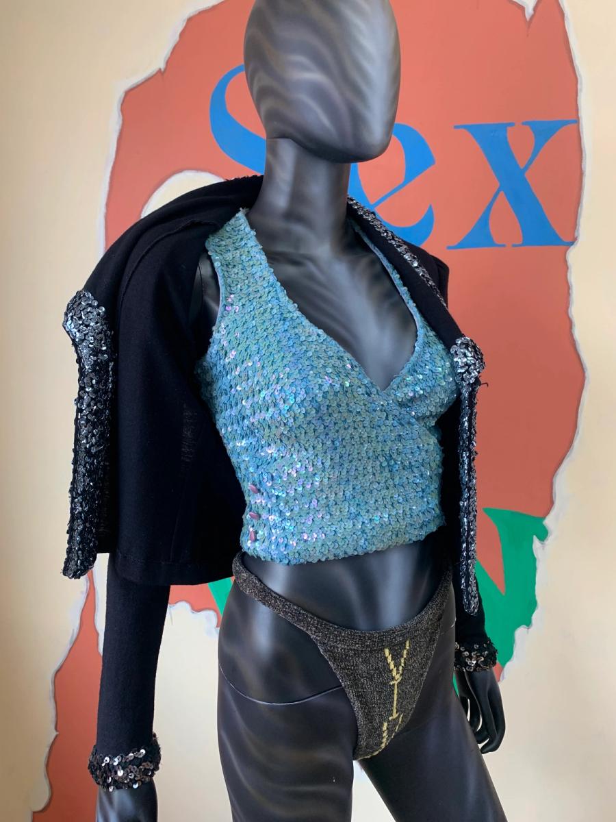 70s Biba Stretch Jacket with Sequin Trim product image