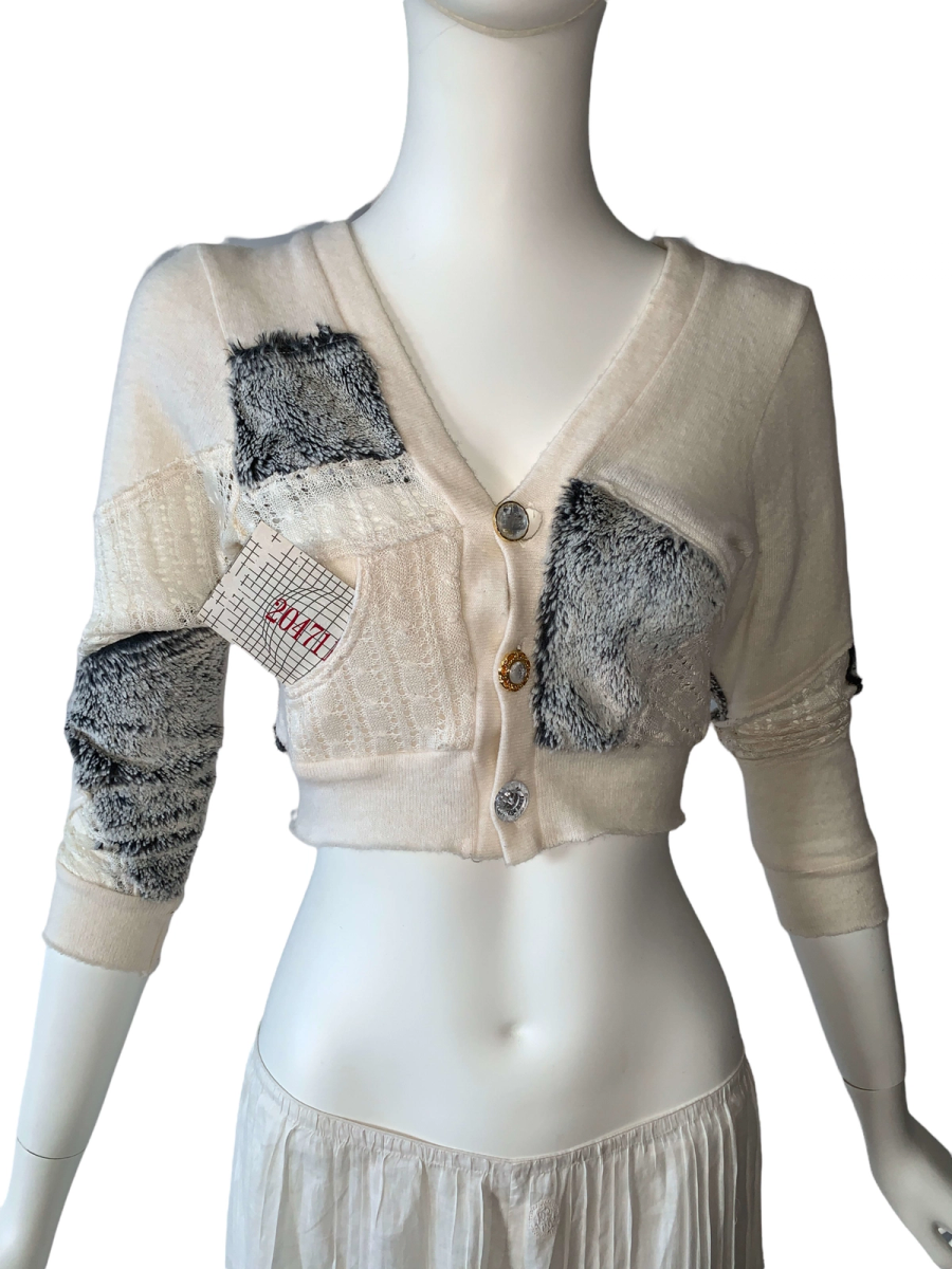 Nozomi Ishiguro Faux Fur Patchwork Sweater product image