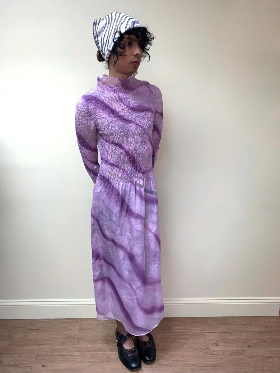 Yoshiki Hishinuma Pleated Purple Dress product image