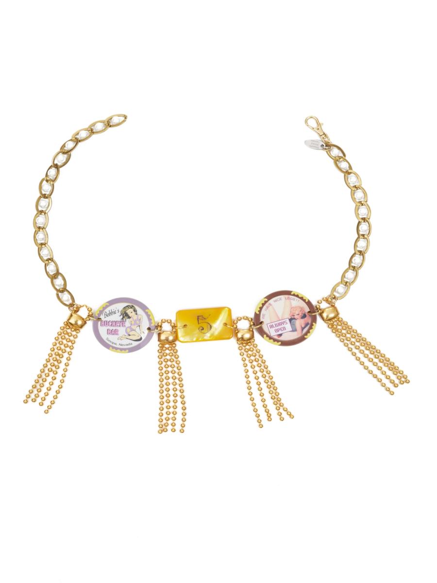 5 ART DECO Casino Chip and Brothel Chip Choker Necklace product image