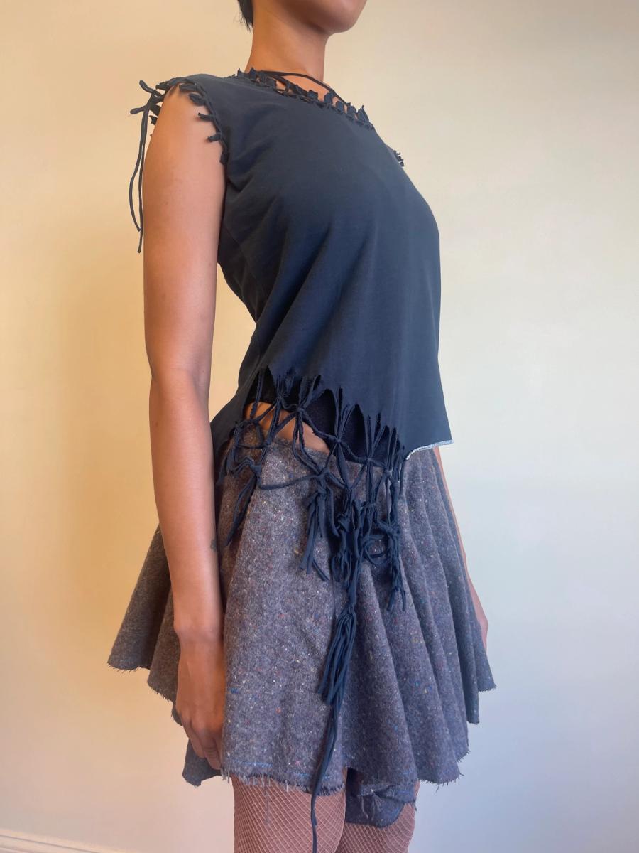 Michiko Koshino Shredded and Knotted Tank Top product image