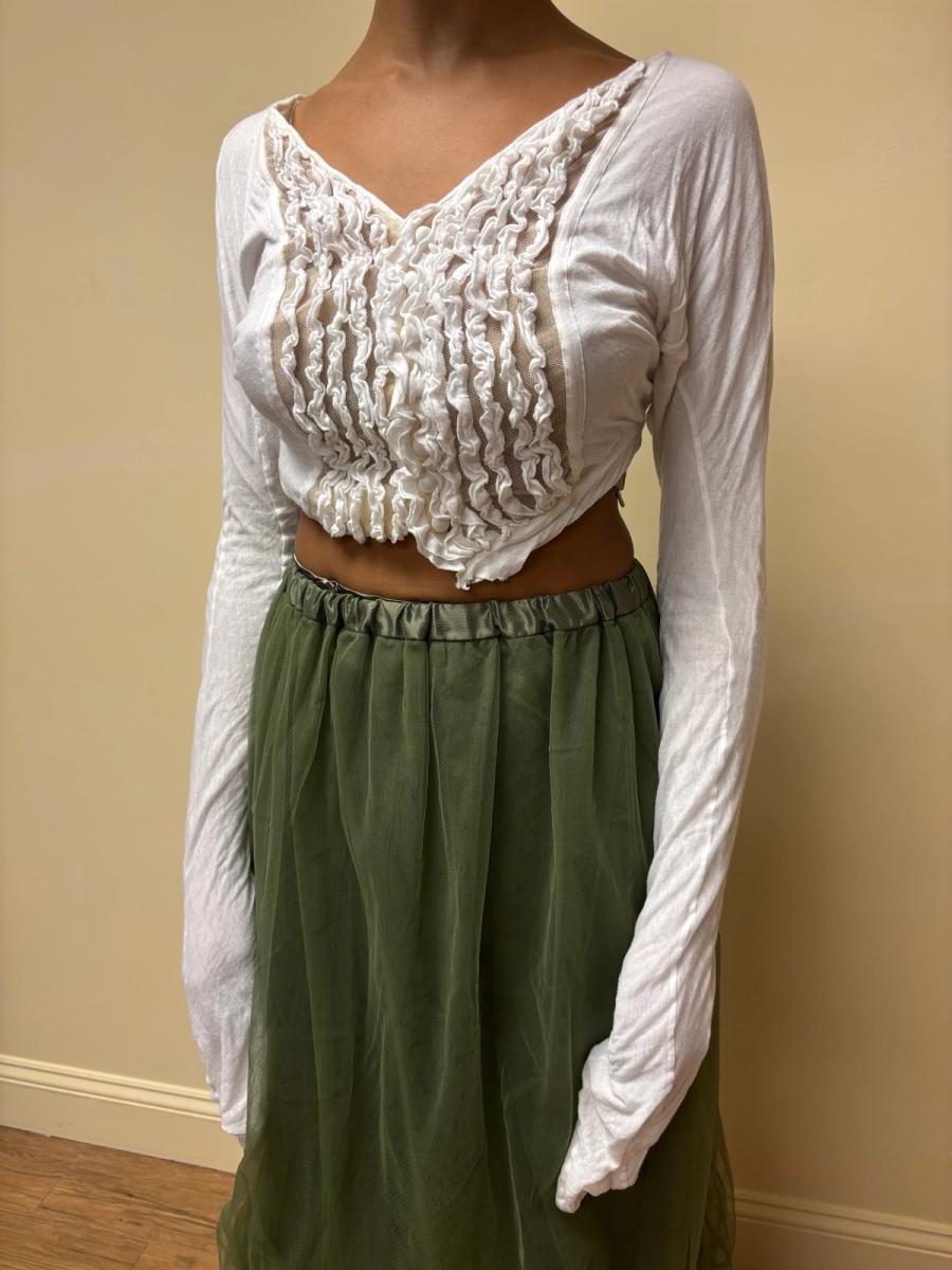 Vintage Jean-Paul Gaultier Mesh Ruffled Blouse product image