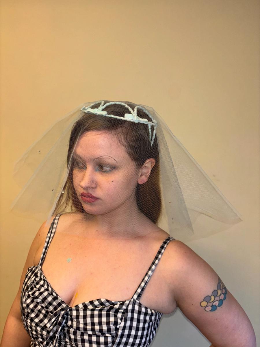 1950s Fascinator with Rhinestone Veil  product image