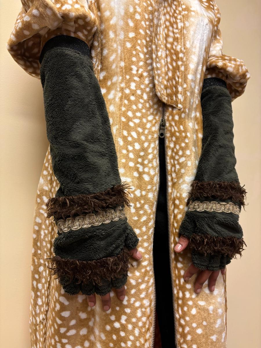 Malko Malka Brown Faux Fur Armwarmers