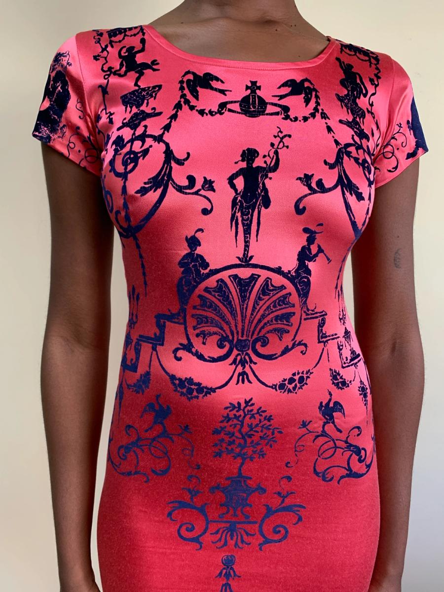 S/S 1992 Vivienne Westwood Hot Pink Boulle Dress product image