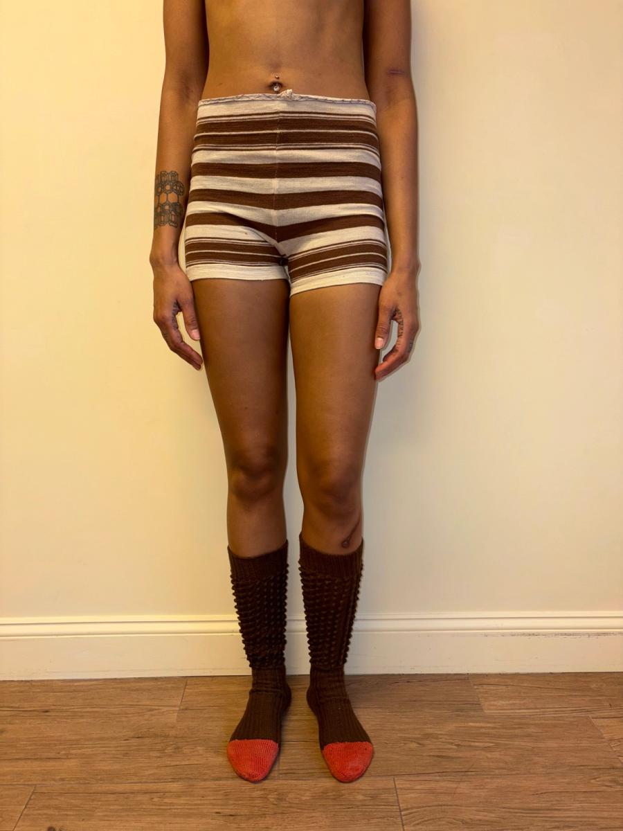 c 1900 Striped Wool Swim Bottoms  product image
