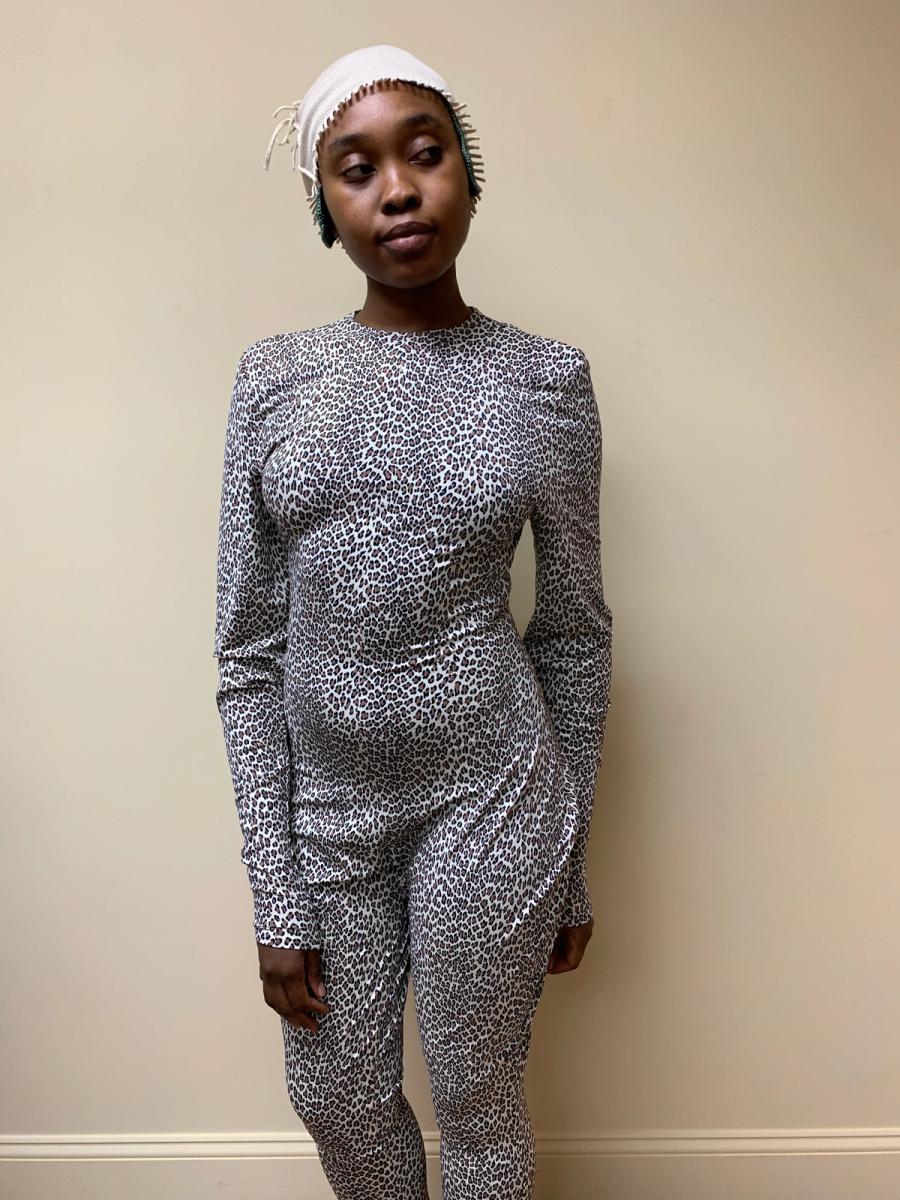 80s Norma Kamali Cheetah Print Bodysuit product image