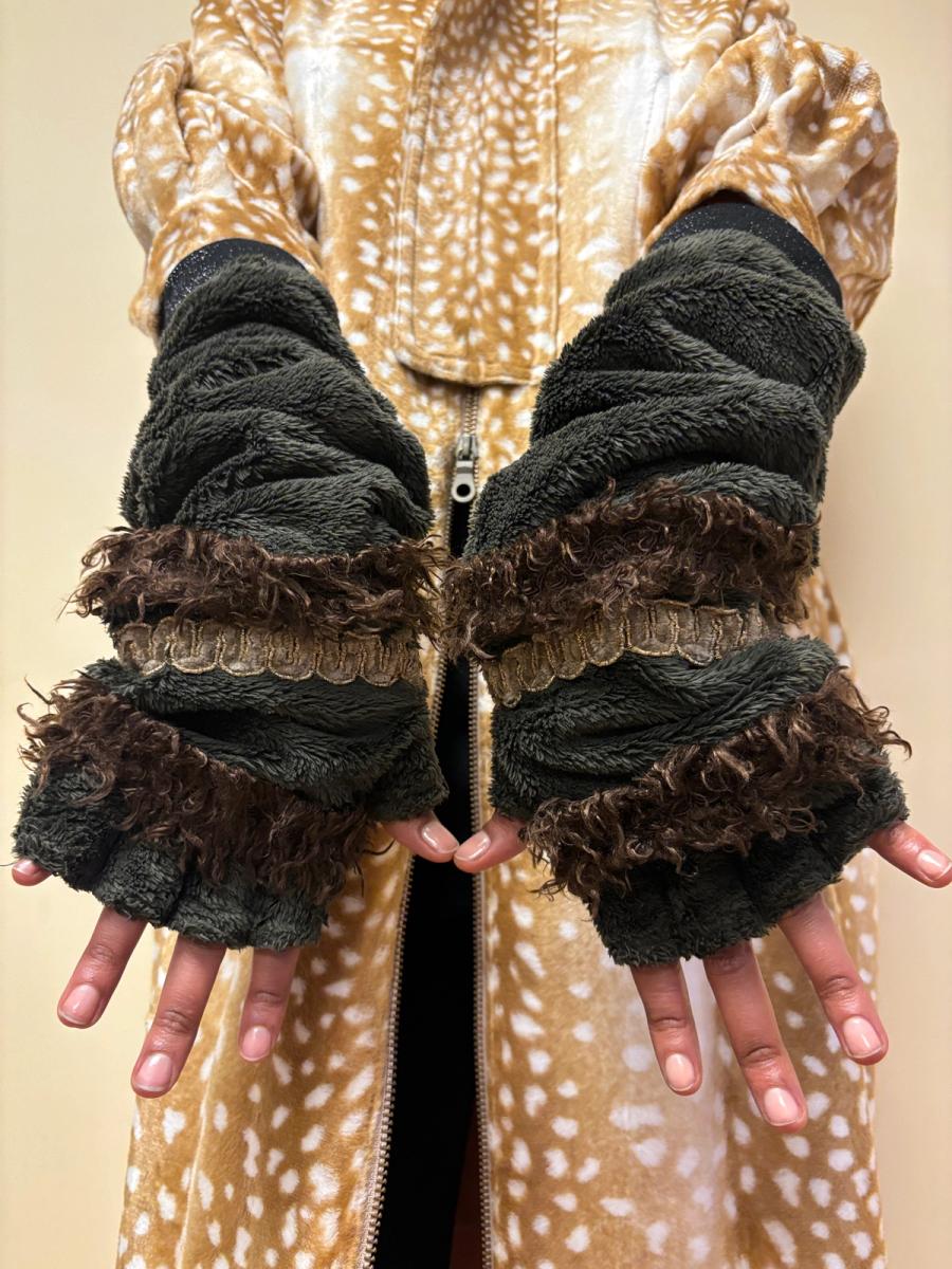 Malko Malka Brown Faux Fur Armwarmers product image