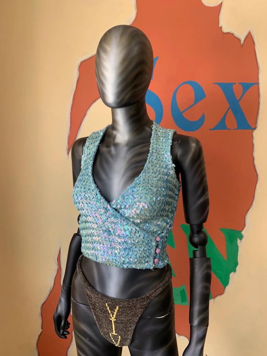70s Biba Gelatin Sequin Gillet product image