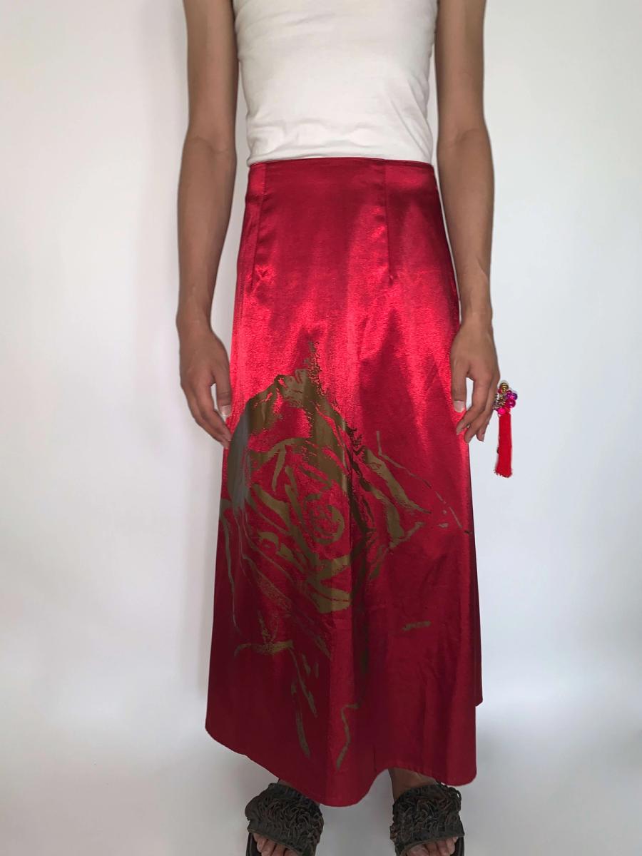 90s Beauty: Beast Satin Rose Skirt product image