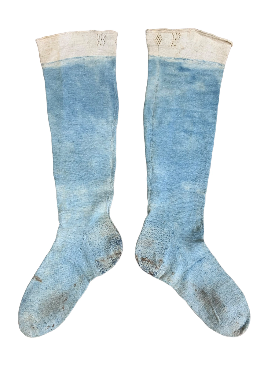Antique Victorian Handknit Darned Socks
