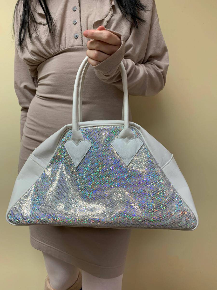 Milk Iridescent Heart Westwood Homage Bag