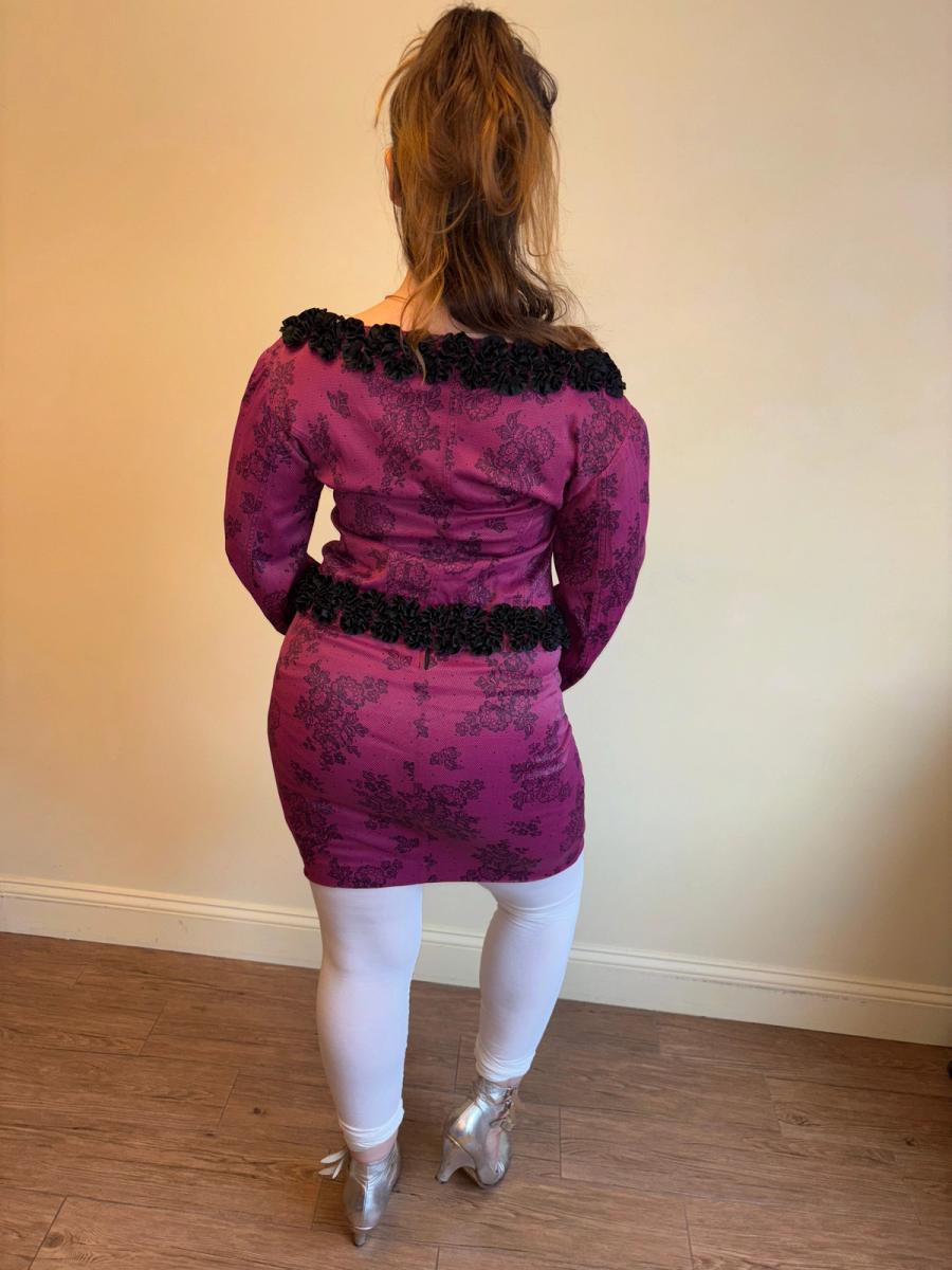 Vintage Chantal Thomass Hot Pink Lace Print Suit product image
