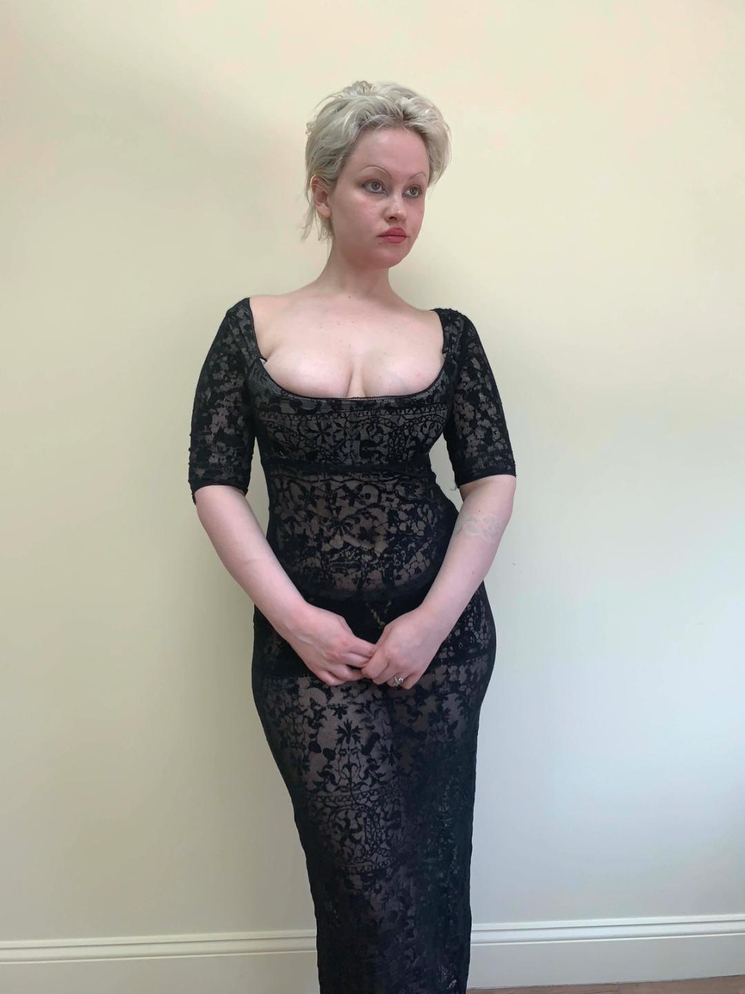 A/W 1992-93 Vivienne Westwood Flocked Tulle Regency Corset Dress A/W 1992-93 Vivienne Westwood Flocked Tulle Regency Corset Dress