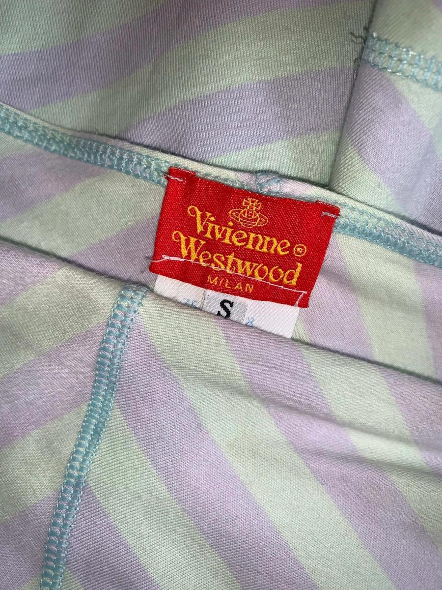 90s Vivienne Westwood Pastel Striped Orb Mini Skirt product image