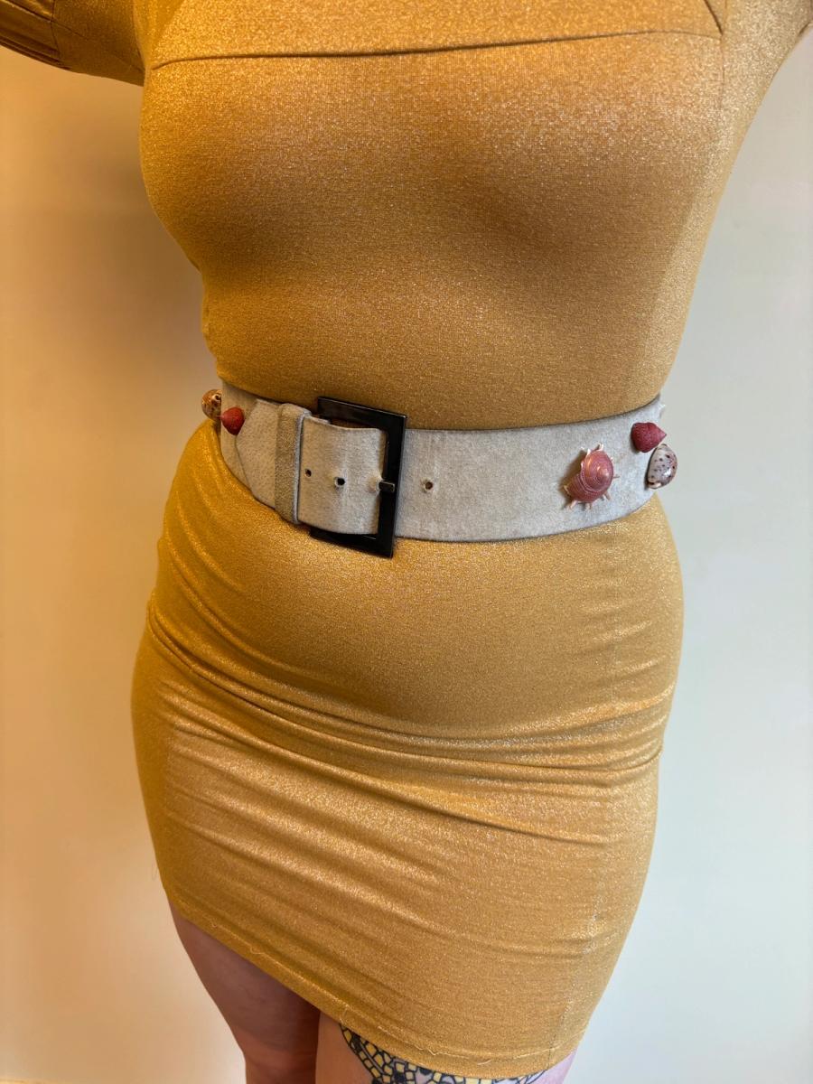 80s Chantal Thomass Suede Shell Belt product image