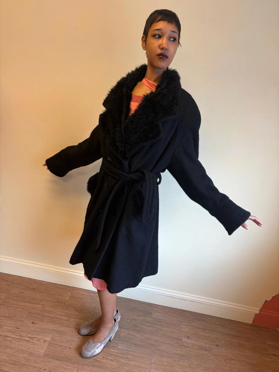 Vintage Chantal Thomass Mohair and Marabou Trench Coat product image