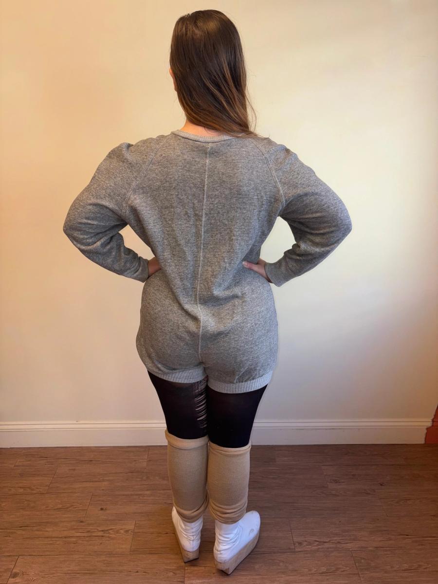 1980  Norma Kamali Gray Zip Up Jumpsuit product image