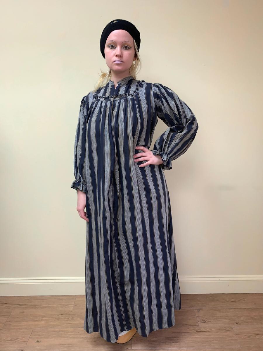 Antique Victorian Striped Wrapper Gown product image