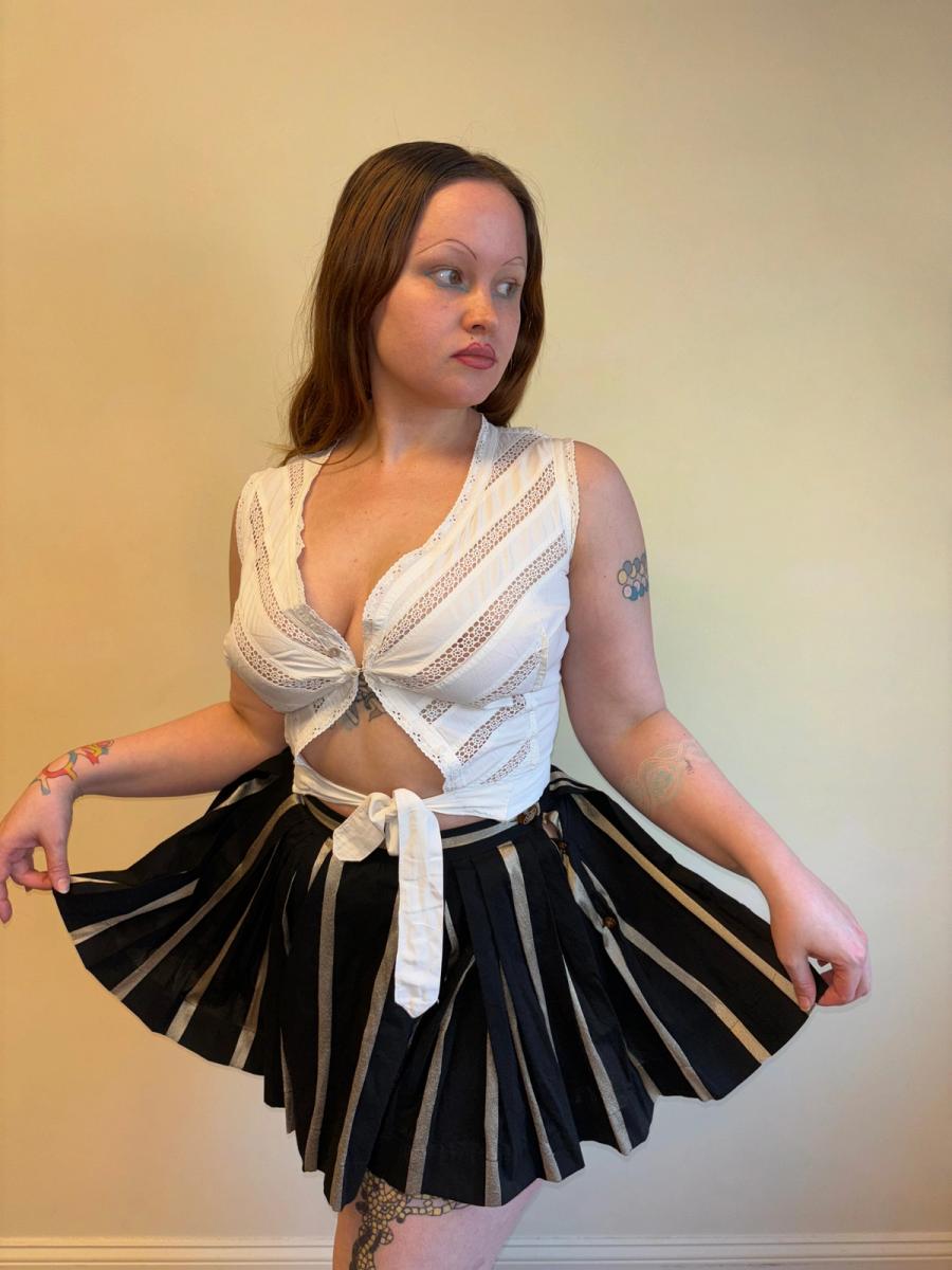 Vivienne Westwood Gold and Black Pleated Skirt product image