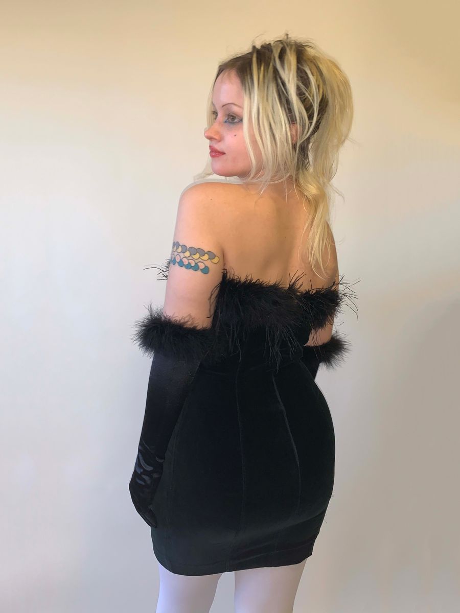 Chantal Thomass Velvet Cocktail Gown with Gloves Set product image