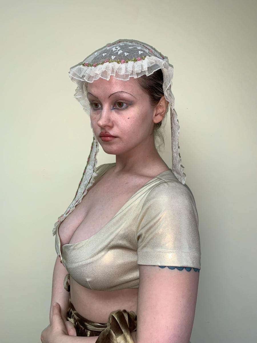 1860s Lace Bang Bonnet with Lappets product image