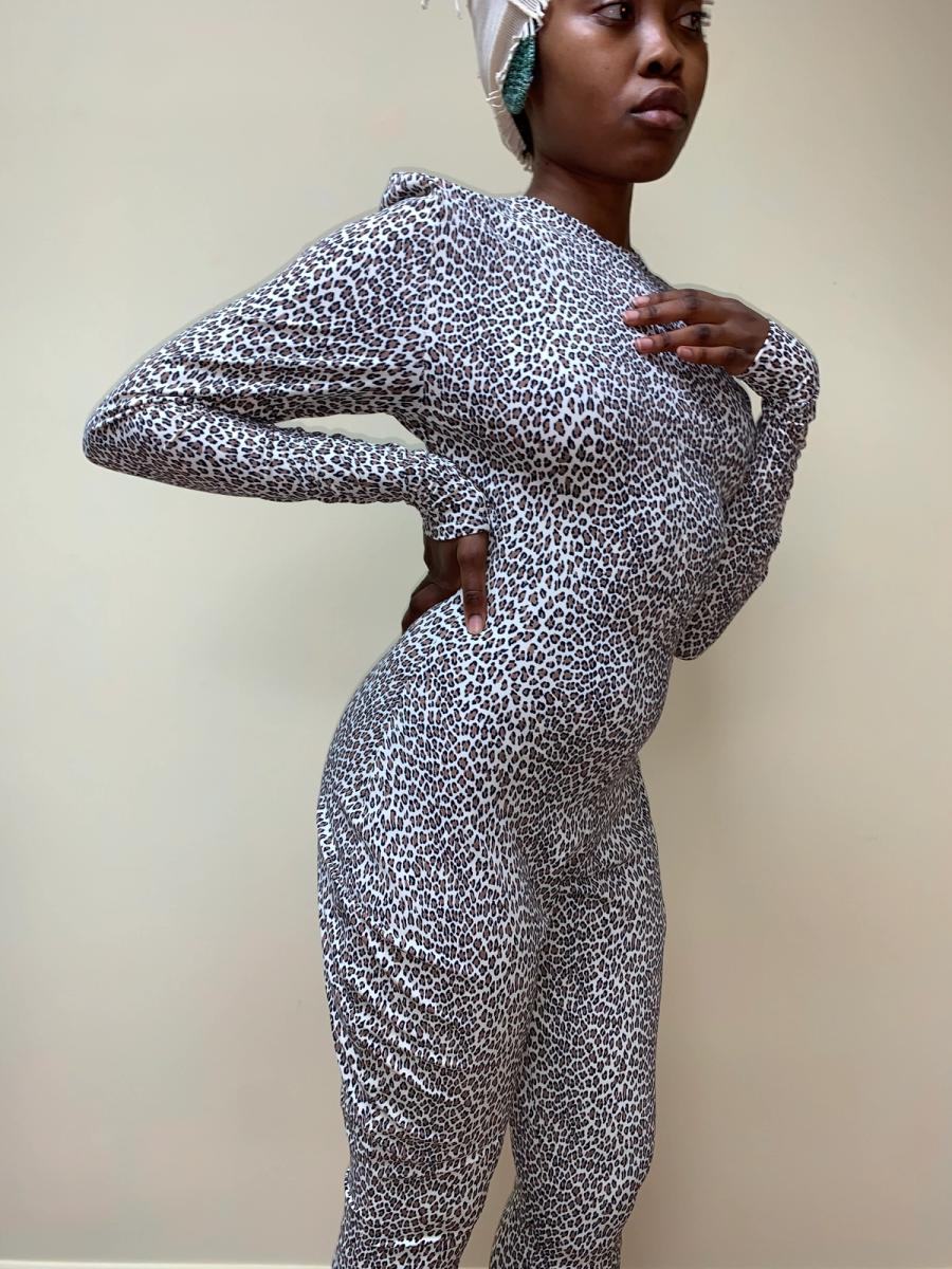 80s Norma Kamali Cheetah Print Bodysuit product image