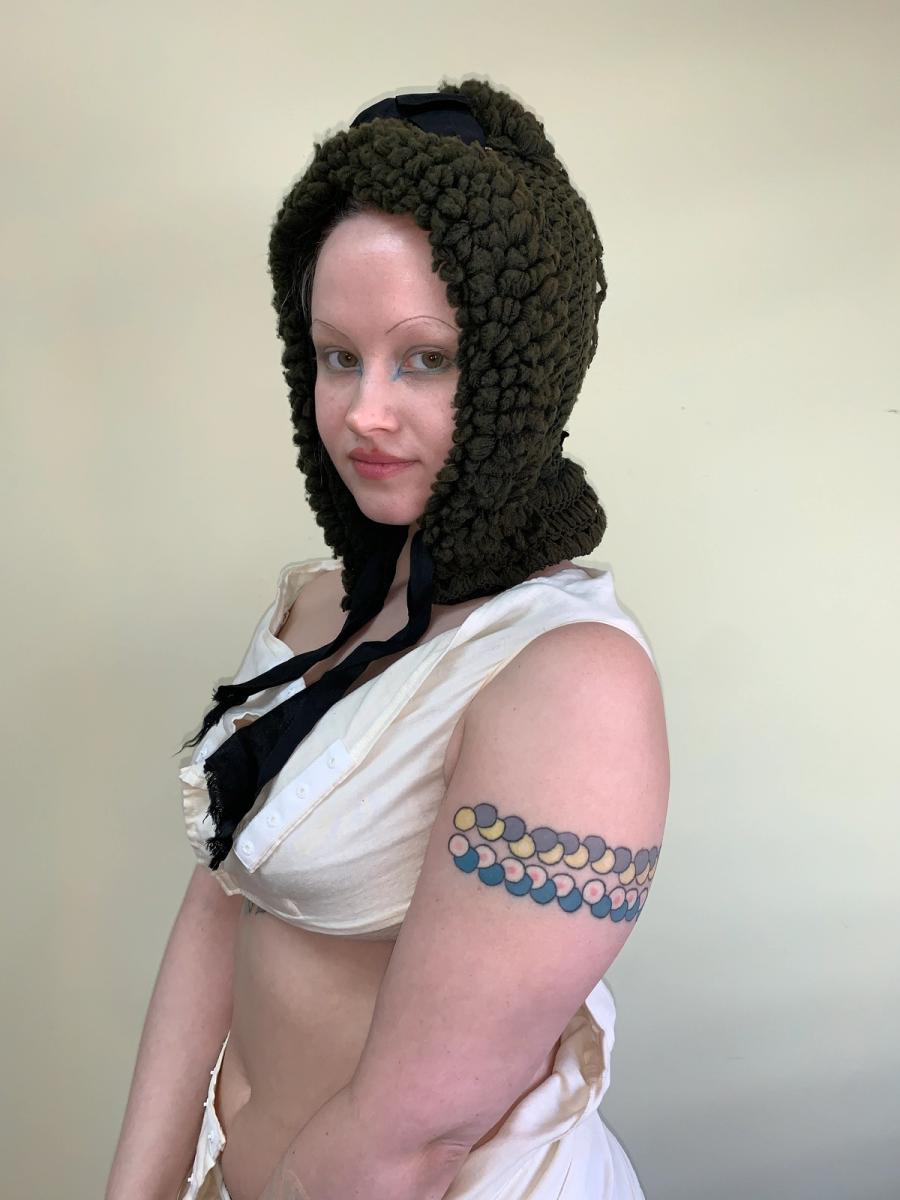 1890s Knit Winter Bonnet product image
