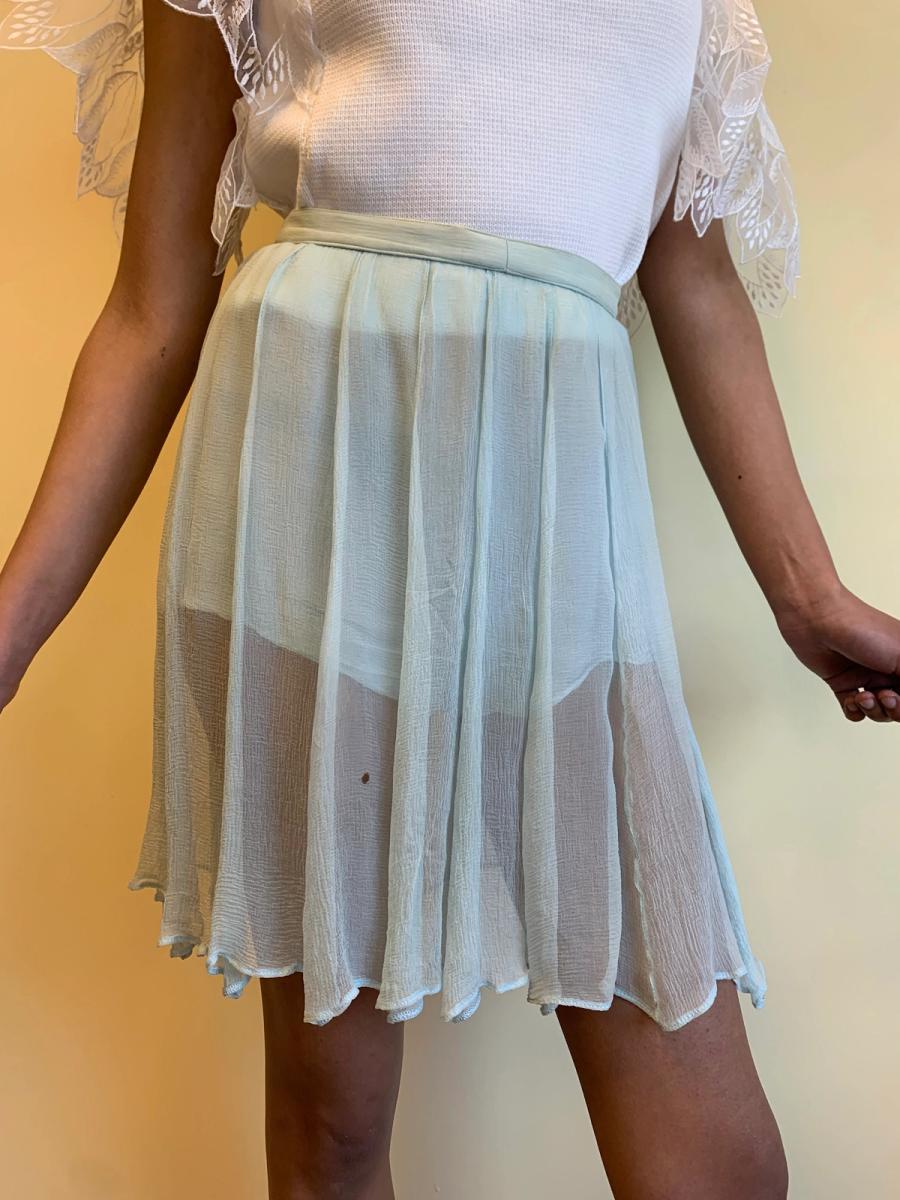90s Thierry Mugler Silk Skirt with Built-In Pants product image
