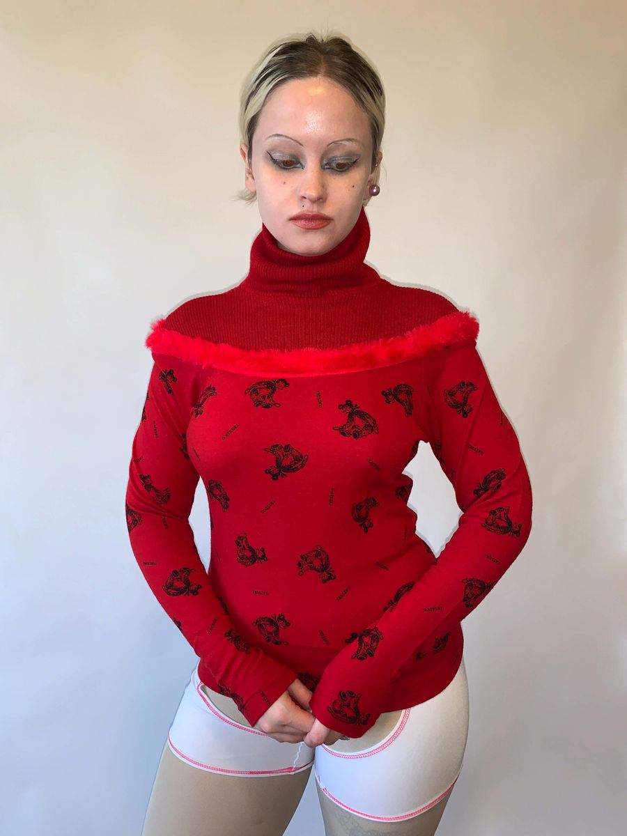 80s Atsuki Onishi Red Teddy Bear Sweater product image