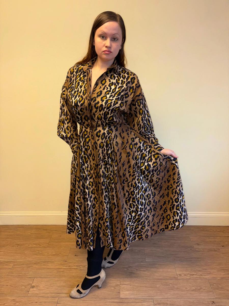 80s Norma Kamali Cheetah Print Dress product image