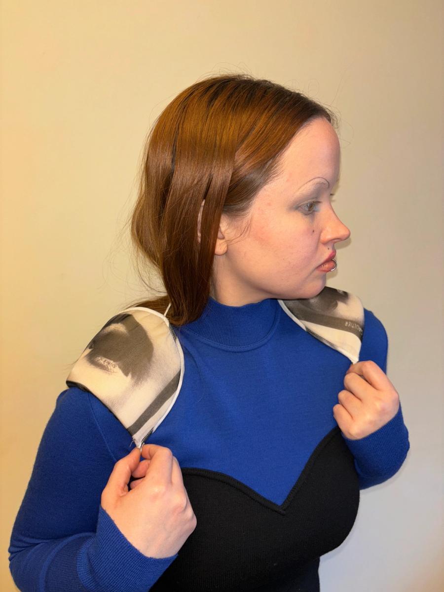 90s Jean-Paul Gaultier Eyelash Shoulder Pads product image